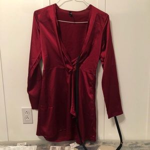 Plunging neck line dress